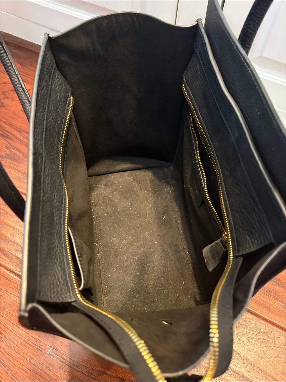 Ainifeel Black Leather Structured Tote Bag - Picture 4 of 4